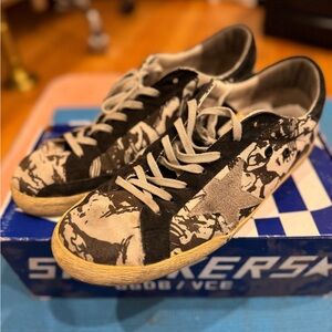 Golden Goose Black and White Sneakers